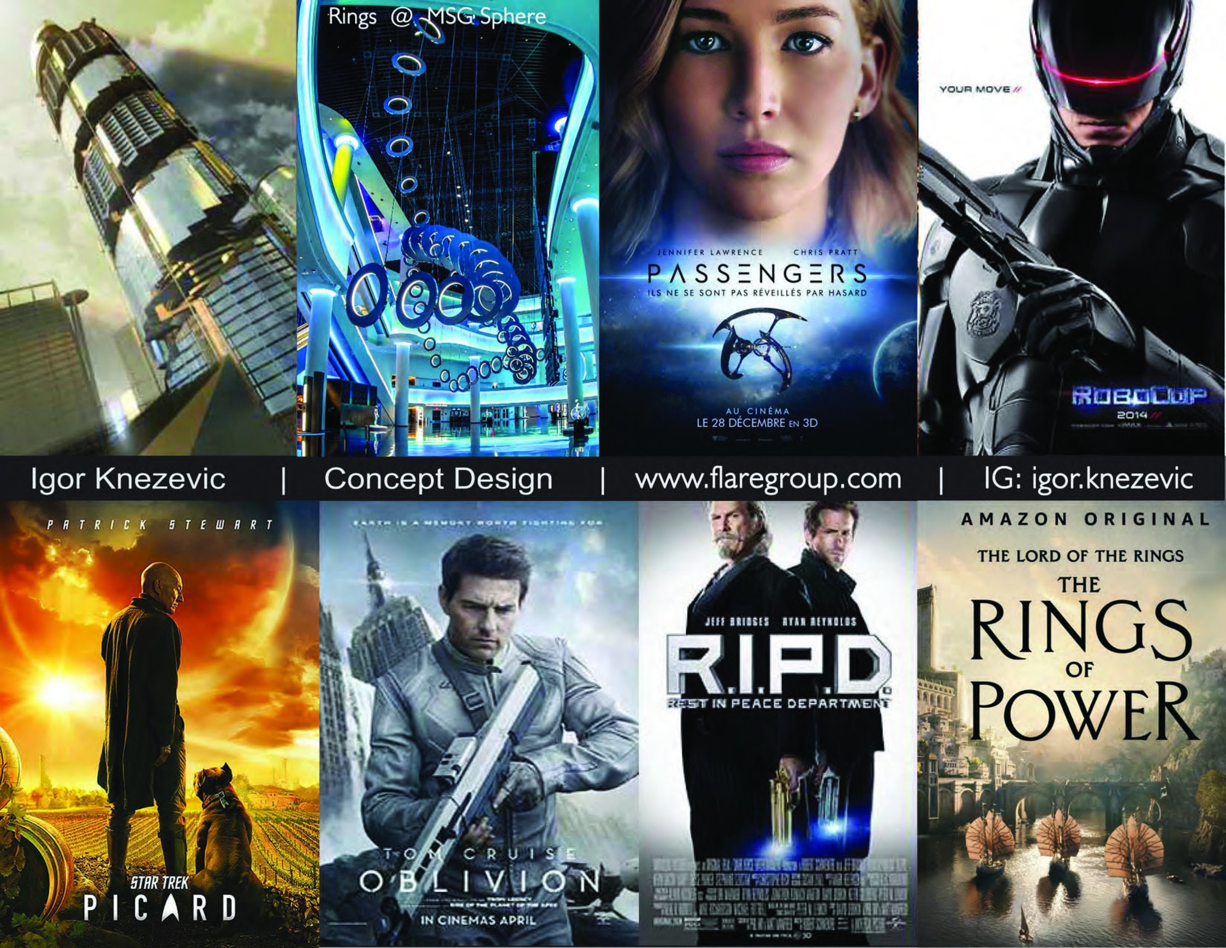 Poster collage of films Igor Knezevic worked on